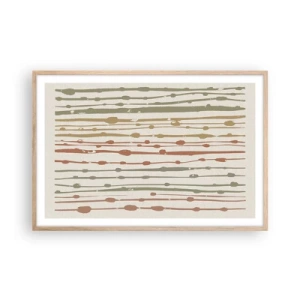 Poster in einem Rahmen aus heller Eiche - Musikalische Notation von Farben - 91x61 cm