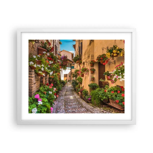 Poster in einem weißen Rahmen - Italienische Gasse - 50x40 cm