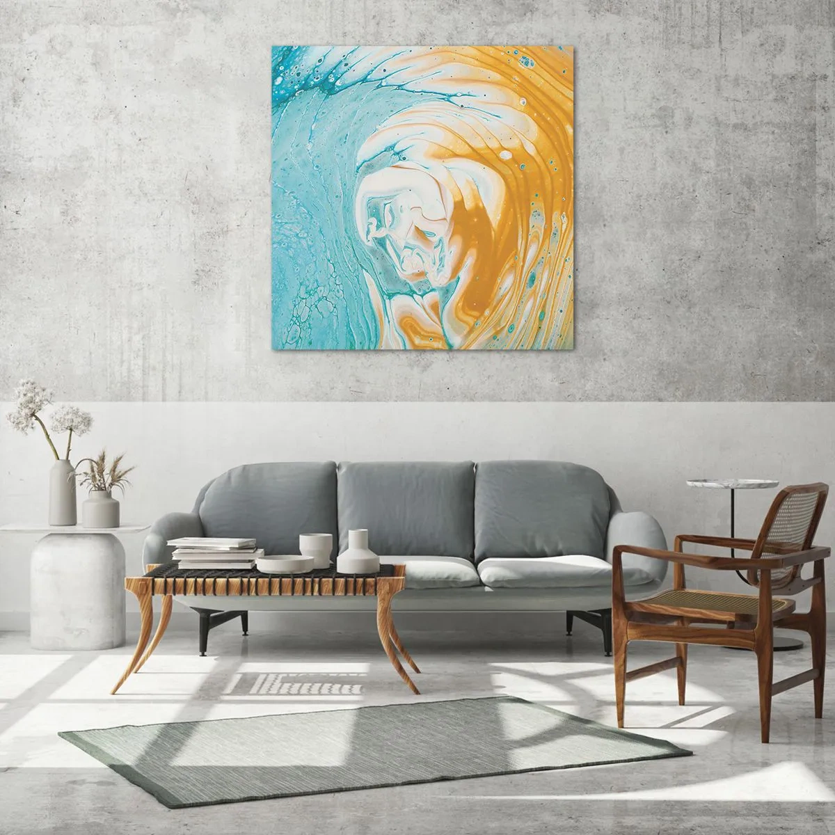 Glasbild - Bild auf glas - Pastellwirbel - 70x70 cm