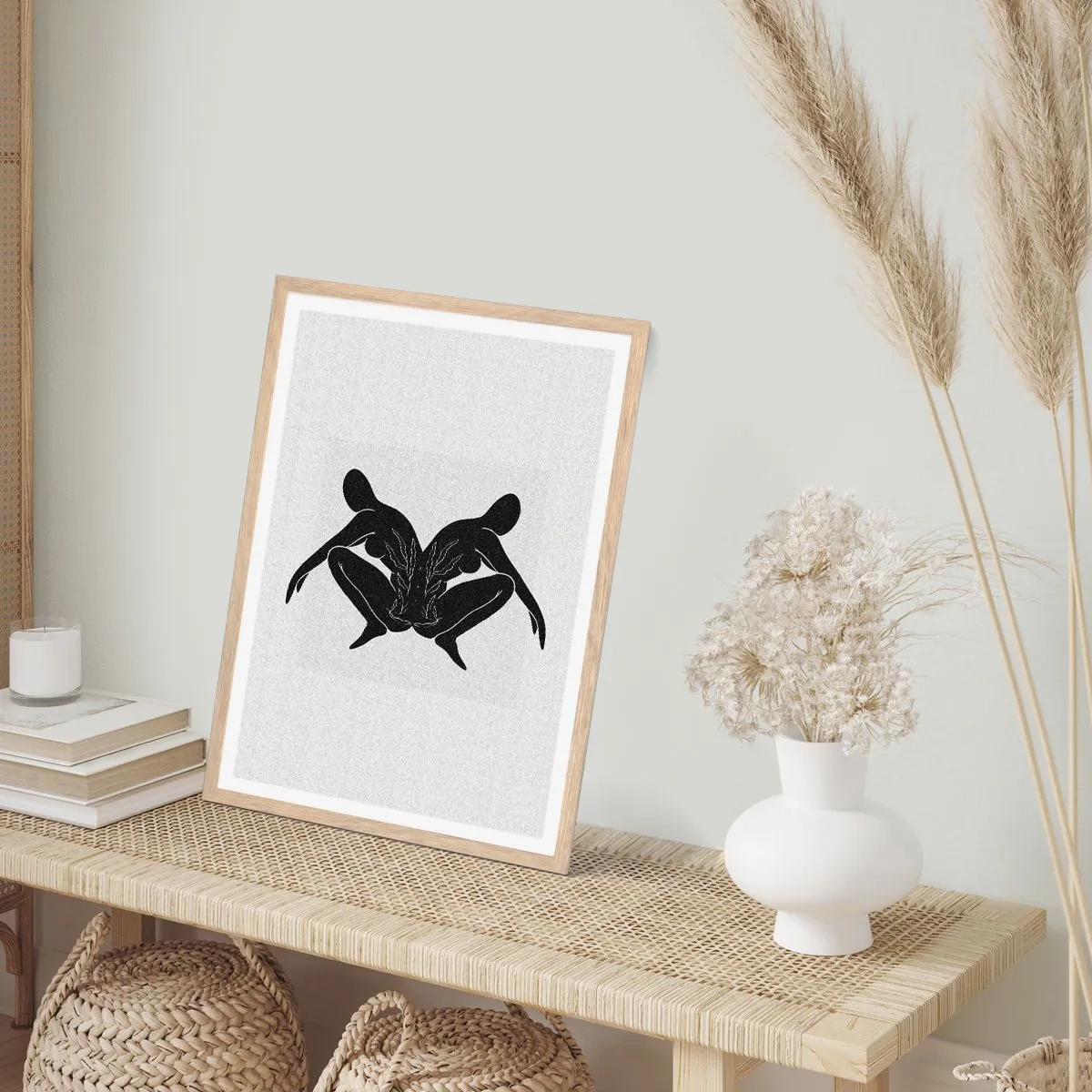 Poster in einem Rahmen aus heller Eiche - Gemeinsame Seele - 61x91 cm