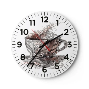 Wanduhr - Glasuhr - Tee für alles - 40x40 cm