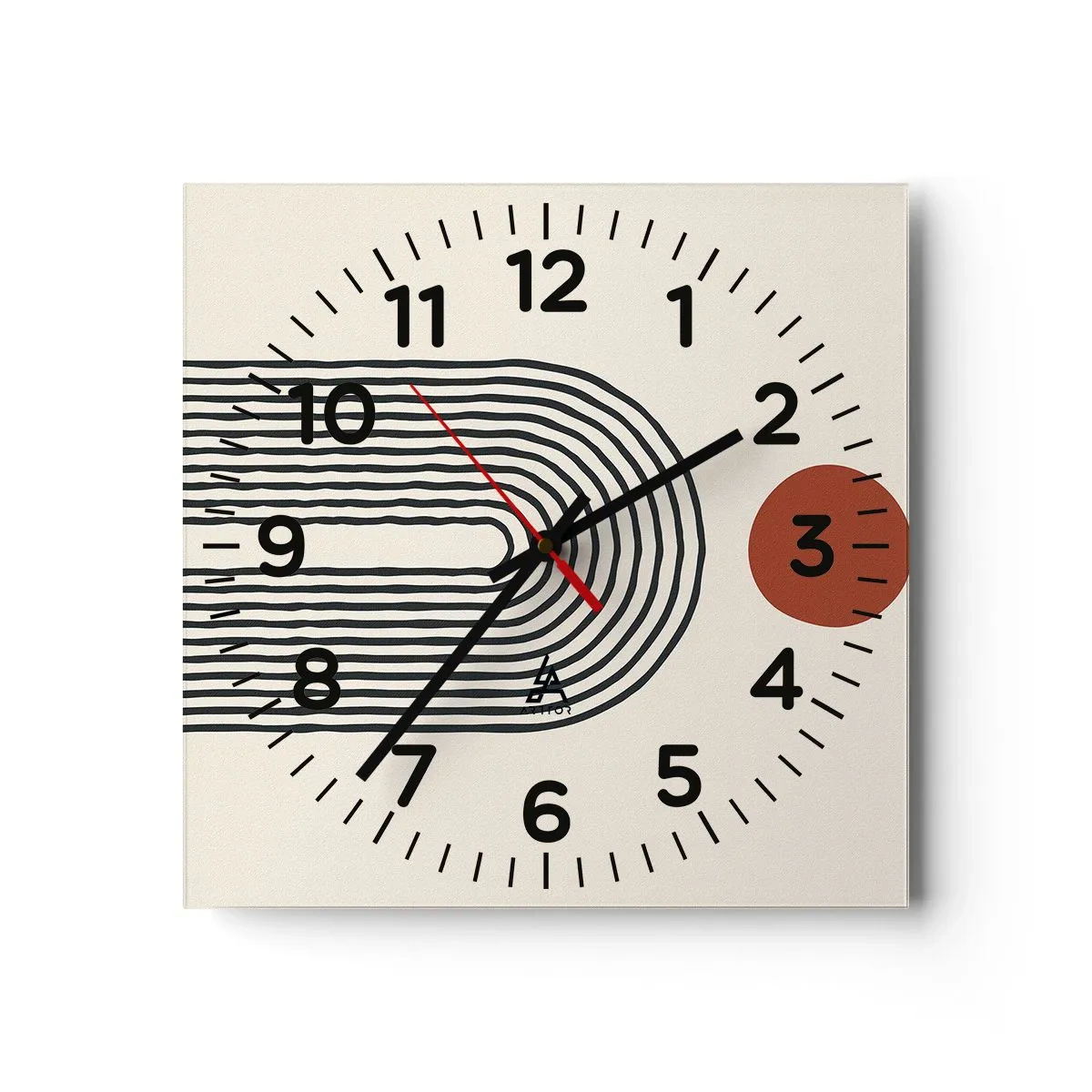 Wanduhr - Glasuhr - Magnetismus von Formen und Farben - 30x30 cm