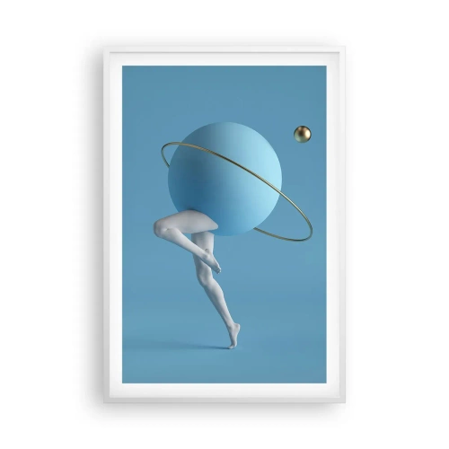 Poster in einem weißen Rahmen - Und die Planeten spielen verrückt - 61x91 cm
