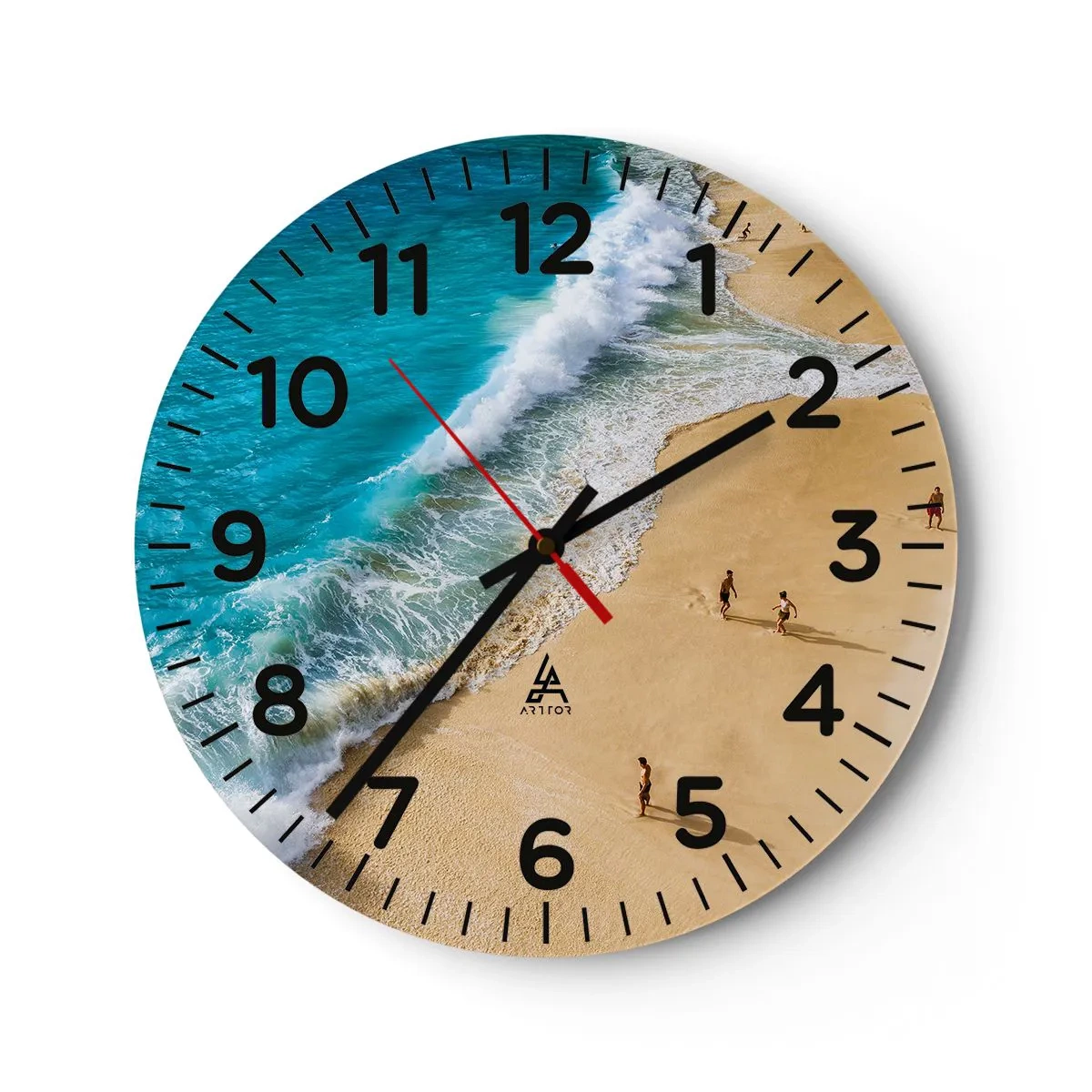 Wanduhr - Glasuhr - Und dann die Sonne, der Strand… - 30x30 cm