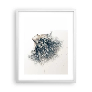 Poster in einem weißen Rahmen - Dem Rauschen der Bäume lauschen - 40x50 cm