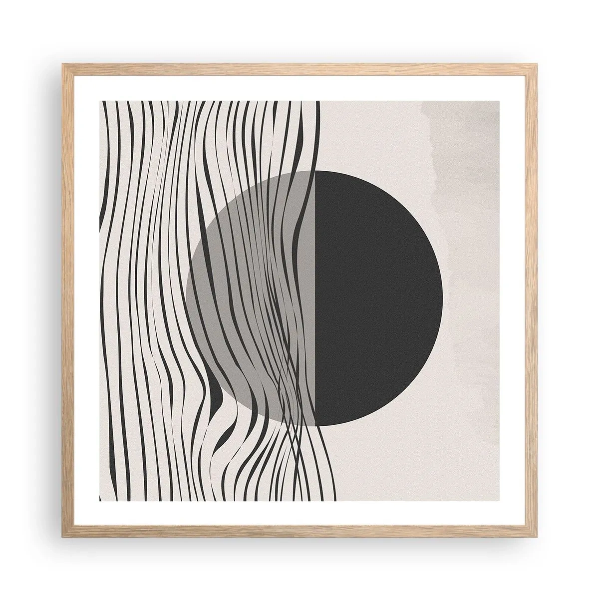 Poster in einem Rahmen aus heller Eiche - Halbe Komposition - 60x60 cm