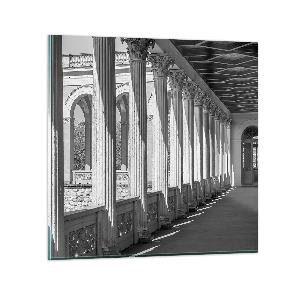 Glasbild - Bild auf glas - Sonnige Arkade - 30x30 cm