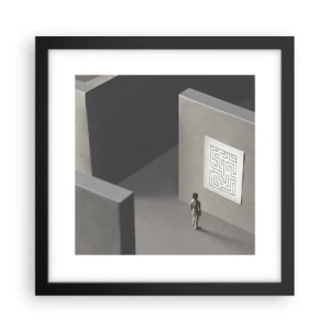 Poster in einem schwarzem Rahmen - Aber wo bin ich? - 30x30 cm