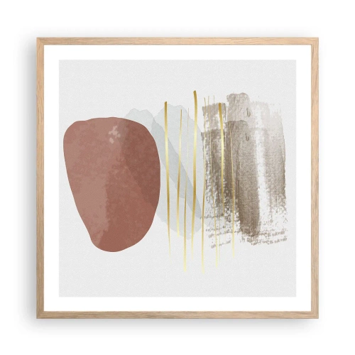 Poster in einem Rahmen aus heller Eiche - Abstrakte Kolonnade - 60x60 cm