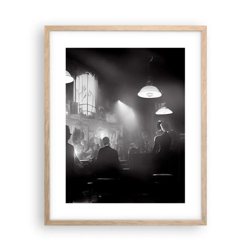 Poster in einem Rahmen aus heller Eiche - In Jazz-Atmosphäre - 40x50 cm