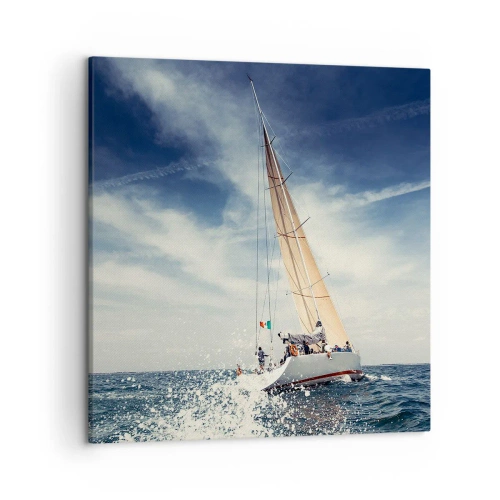 Bild auf Leinwand - Leinwandbild - Sie werden uns nicht einholen! - 50x50 cm