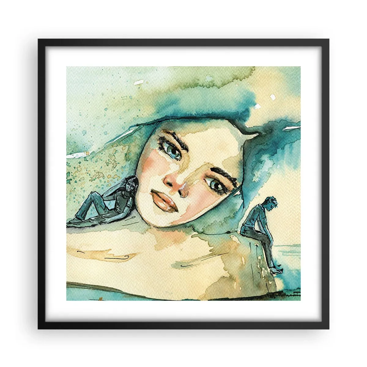 Poster in einem schwarzem Rahmen - Bin ich blau? - 50x50 cm