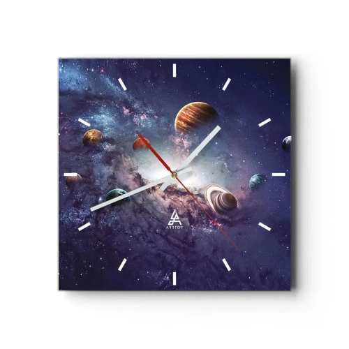 Wanduhr - Glasuhr - Solar-Tanz-System - 40x40 cm