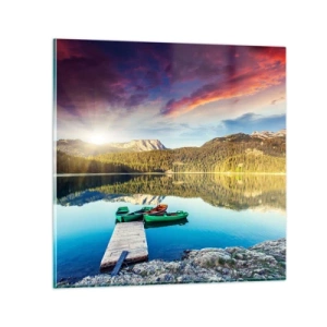 Glasbild - Bild auf glas - Glatt wie ein Spiegel über dem Wasser - 30x30 cm