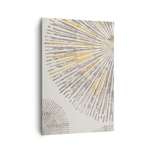 Bild auf Leinwand - Leinwandbild - Abstraktes strahlenförmiges Muster - 70x100cm - Schönheit des Strahls - Moderne Wanddekoration für Wohnzimmer und Schlafzimmer ARTTOR