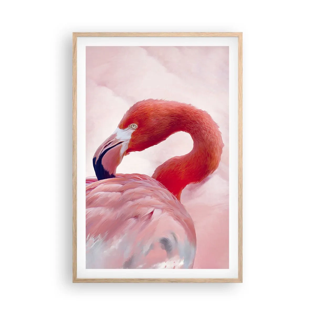 Poster in einem Rahmen aus heller Eiche - Vogel Schönheit - 61x91 cm