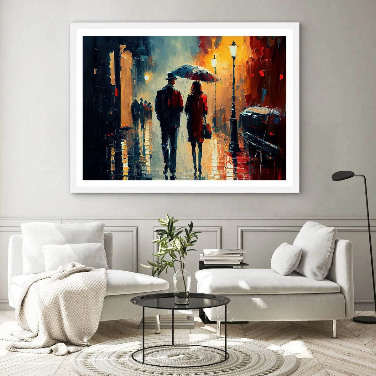 Poster in einem weißen Rahmen - Urbane Liebesgeschichte - 70x50 cm