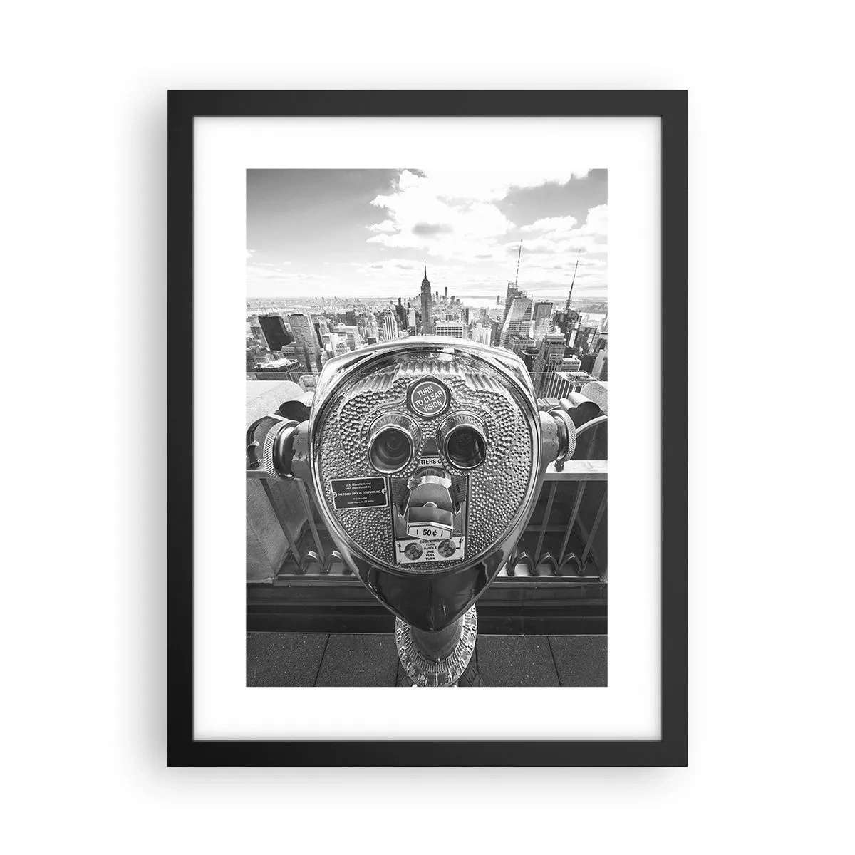 Poster in einem schwarzem Rahmen - Stadt über den Städten - 30x40 cm