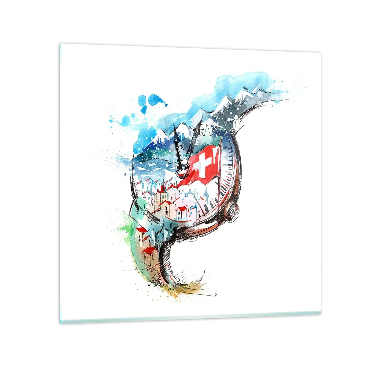 Glasbild - Bild auf glas - Der Geist der Schweiz - 60x60 cm