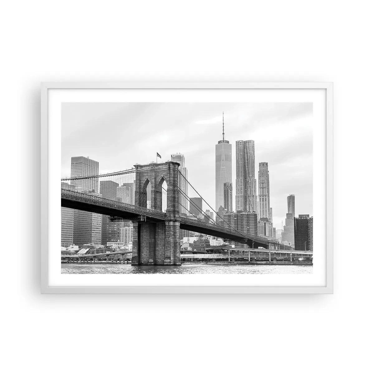 Poster in einem weißen Rahmen - New Yorker Atmosphäre - 70x50 cm