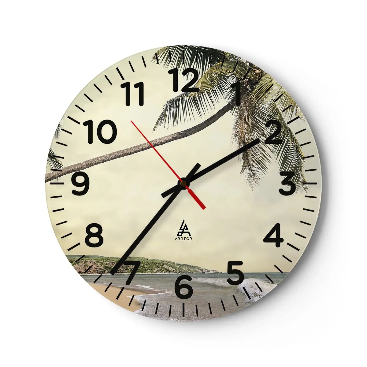Wanduhr - Glasuhr - Tropischer Traum - 30x30 cm