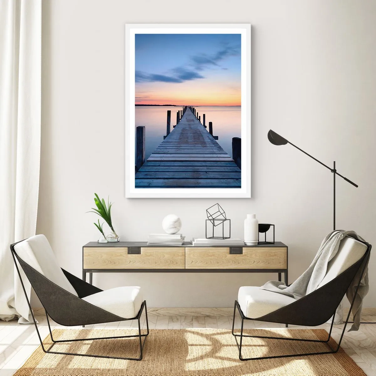 Poster in einem weißen Rahmen - Die Ruhe einer heiteren Dämmerung - 70x100 cm