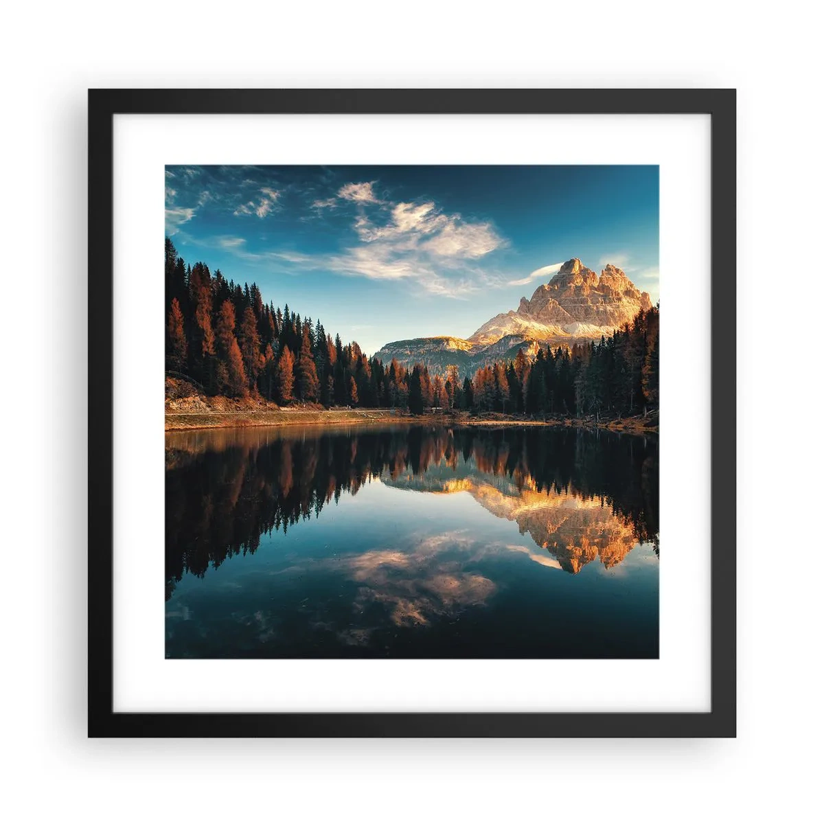 Poster in einem schwarzem Rahmen - Doppelte Landschaft - 40x40 cm