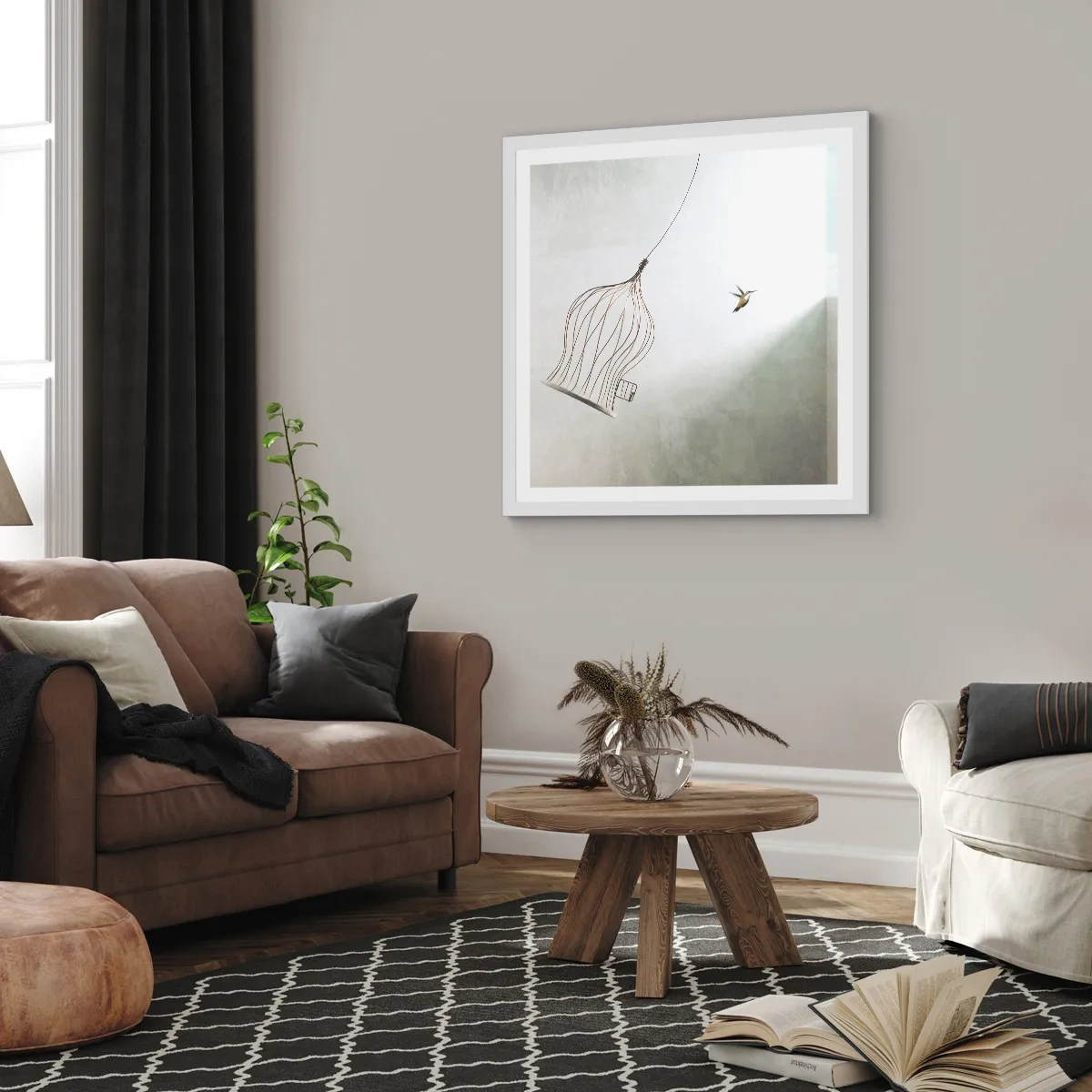 Poster in einem weißen Rahmen - In seinem Element - 30x30 cm