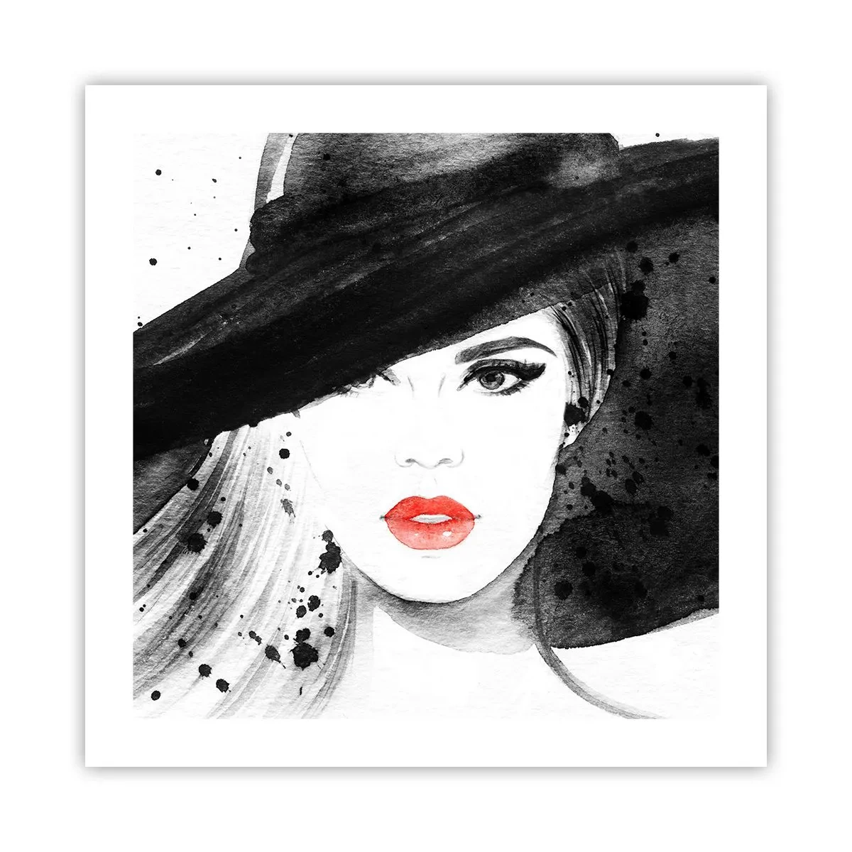Poster - Frau in schwarz - 50x50 cm