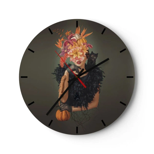 Wanduhr - Glasuhr - Der Zauber einer Hexe - 40x40 cm