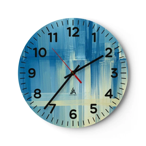 Wanduhr - Glasuhr - Komposition in Türkis - 30x30 cm