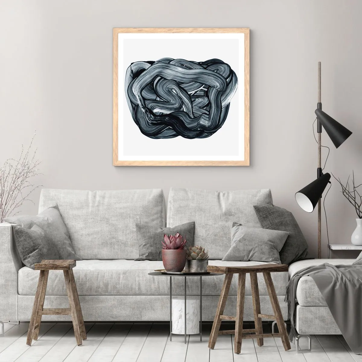 Poster in einem Rahmen aus heller Eiche - Es ist nicht so einfach - 30x30 cm