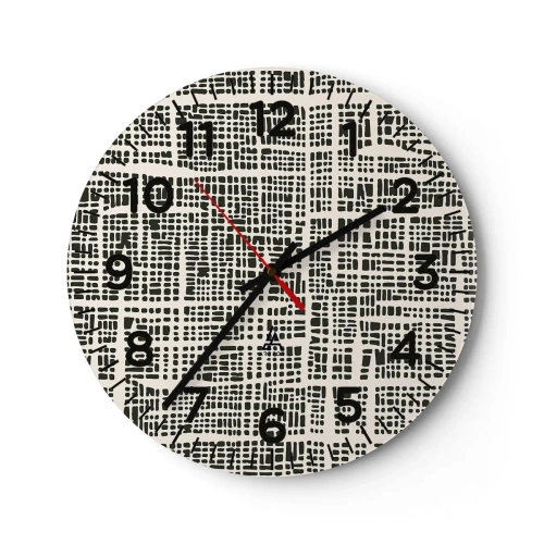 Wanduhr - Glasuhr - Gewebte Komposition - 30x30 cm