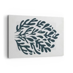 Bild auf Leinwand - Leinwandbild - Dunkles abstraktes Blattmotiv auf hellem Hintergrund - 120x80cm - Formen der Natur - Moderne Wanddekoration für Wohnzimmer und Schlafzimmer ARTTOR