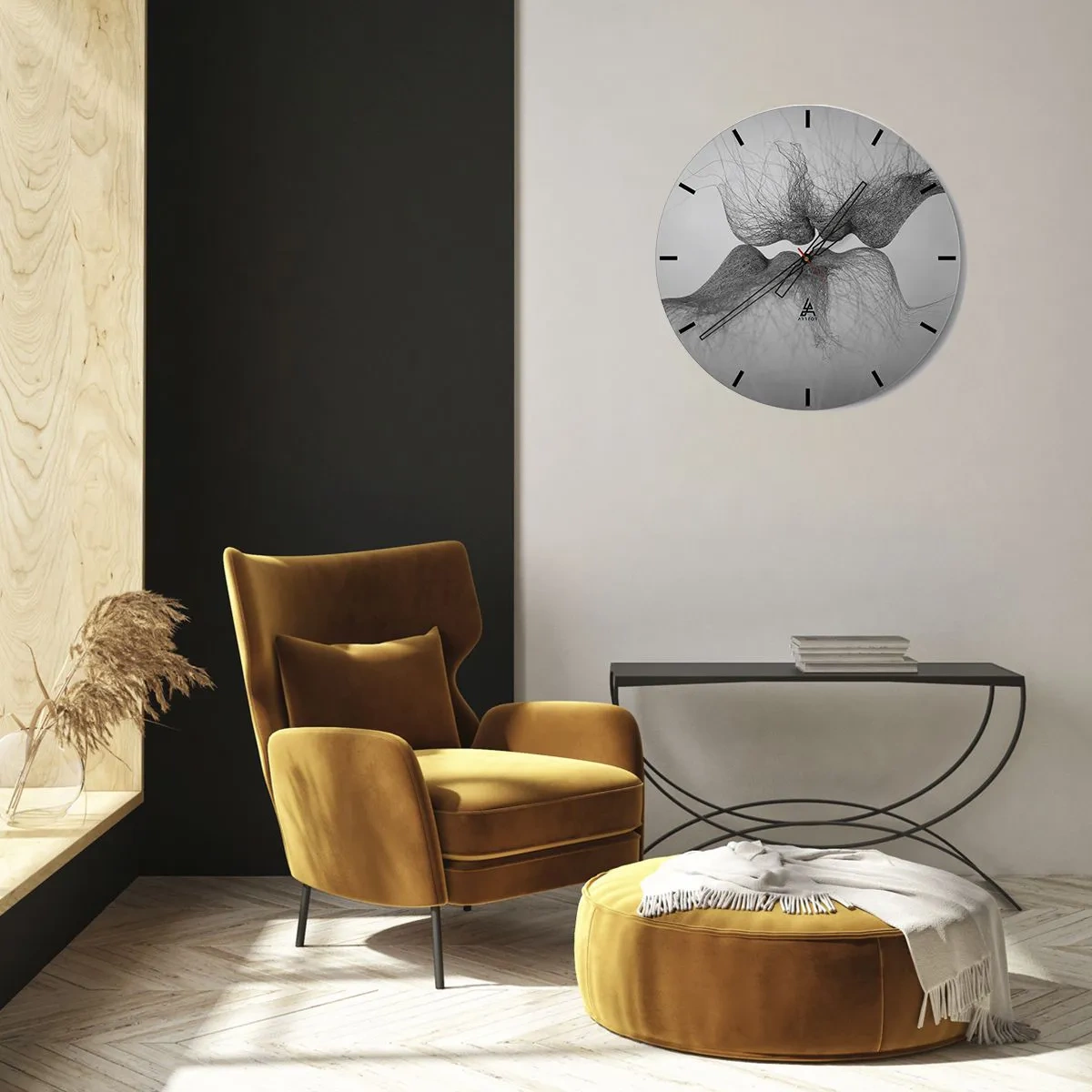 Wanduhr - Glasuhr - Kuss des Windes - 40x40 cm