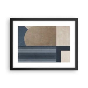 Poster in einem schwarzem Rahmen - Komposition aus Einfachheit und Rundheit - 40x30 cm