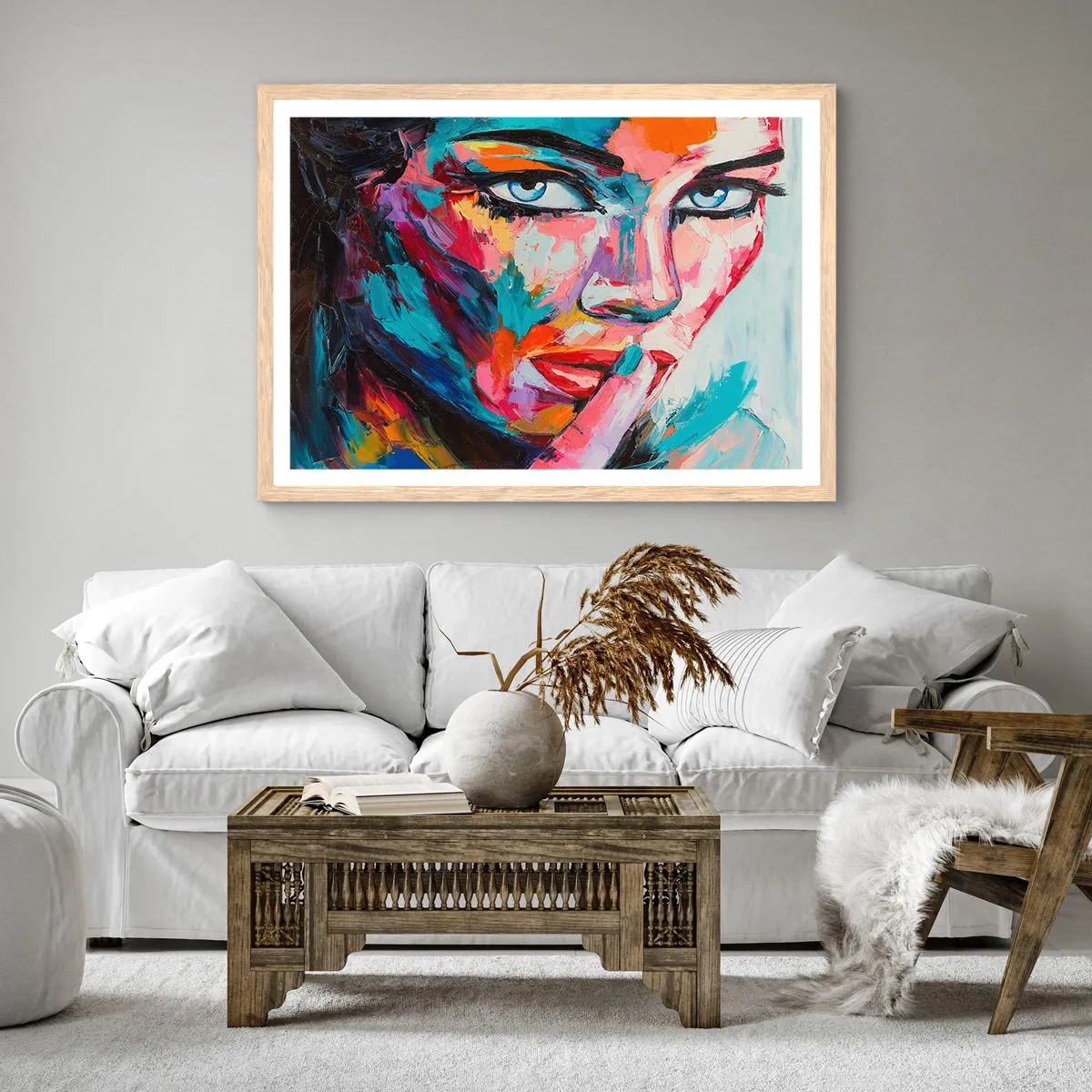 Poster in einem Rahmen aus heller Eiche - Unser erstes Geheimnis - 100x70 cm