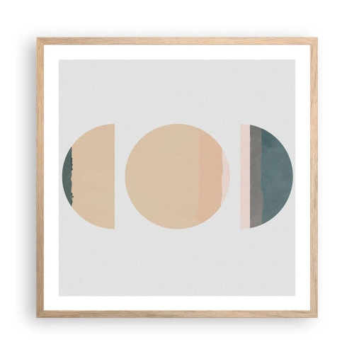 Poster in einem Rahmen aus heller Eiche - Ein Rad hinter dem anderen… - 60x60 cm