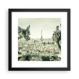Poster in einem schwarzem Rahmen - Pariser Plaudern - 30x30 cm