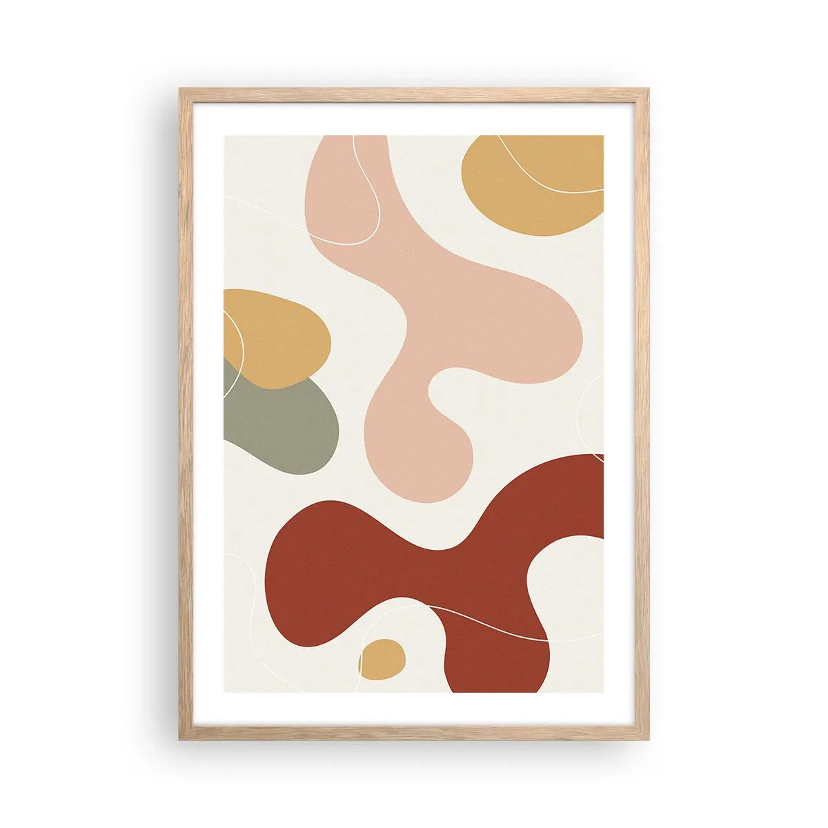 Poster in einem Rahmen aus heller Eiche - Kringel oder Schnörkel? - 50x70 cm