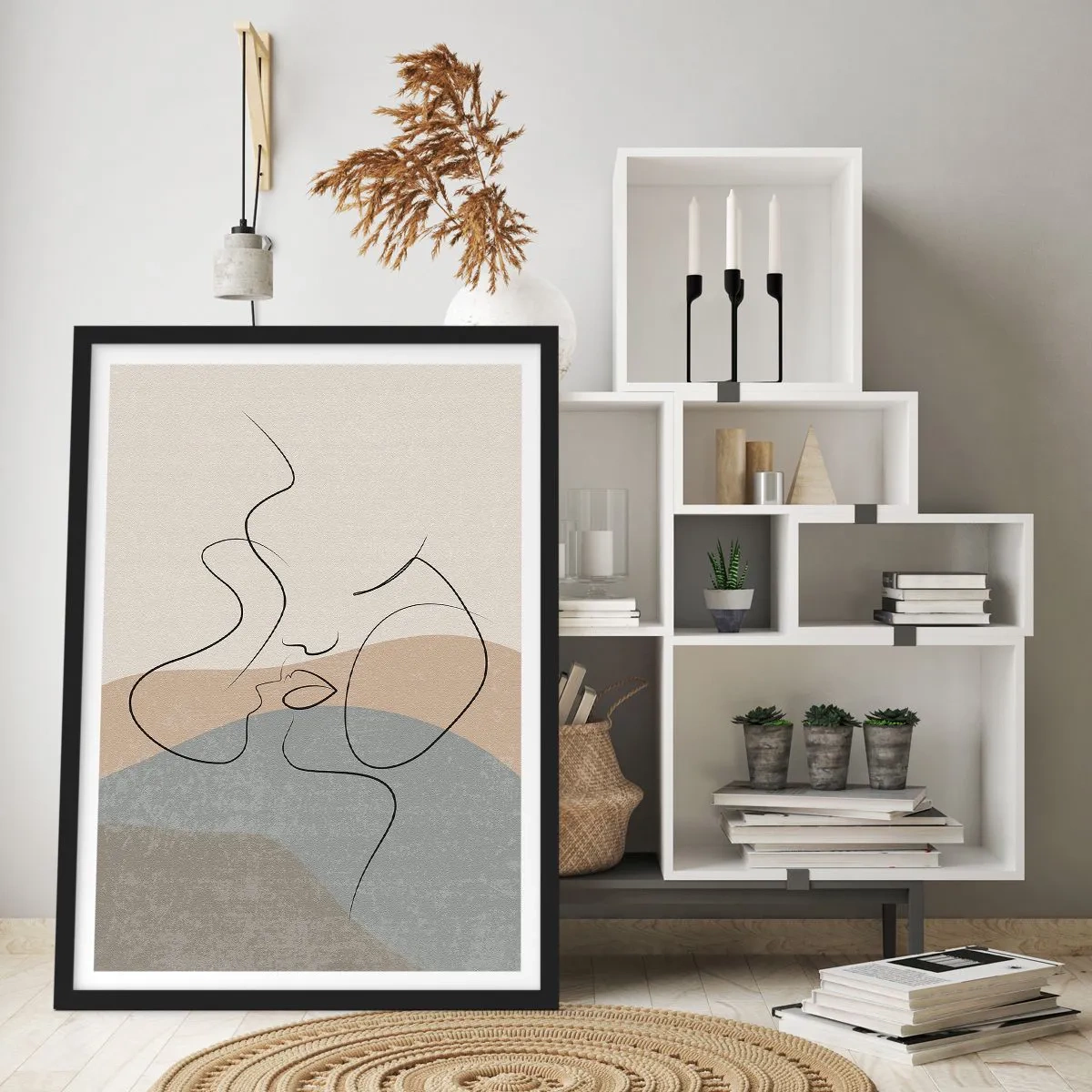 Poster in einem schwarzem Rahmen - Wie ein Pinselstrich - 30x40 cm
