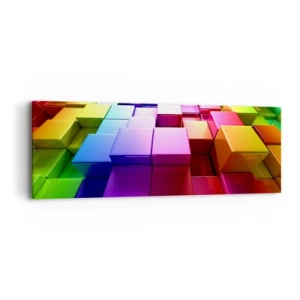 Bild auf Leinwand - Leinwandbild - Op-Art gemeinsam im Team - 90x30 cm