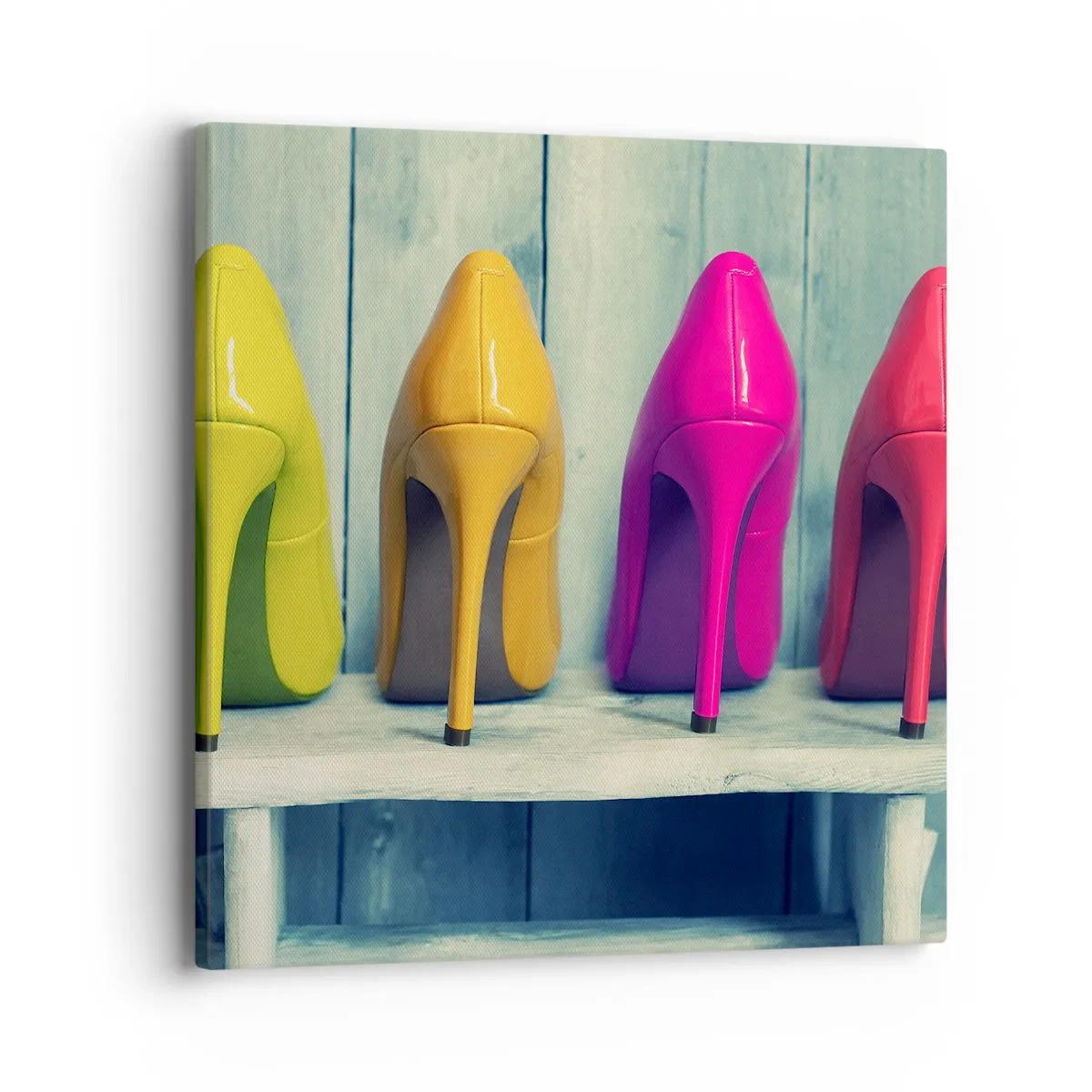 Bild auf Leinwand - Leinwandbild - Spazierengehen auf dem Regenbogen - 40x40 cm