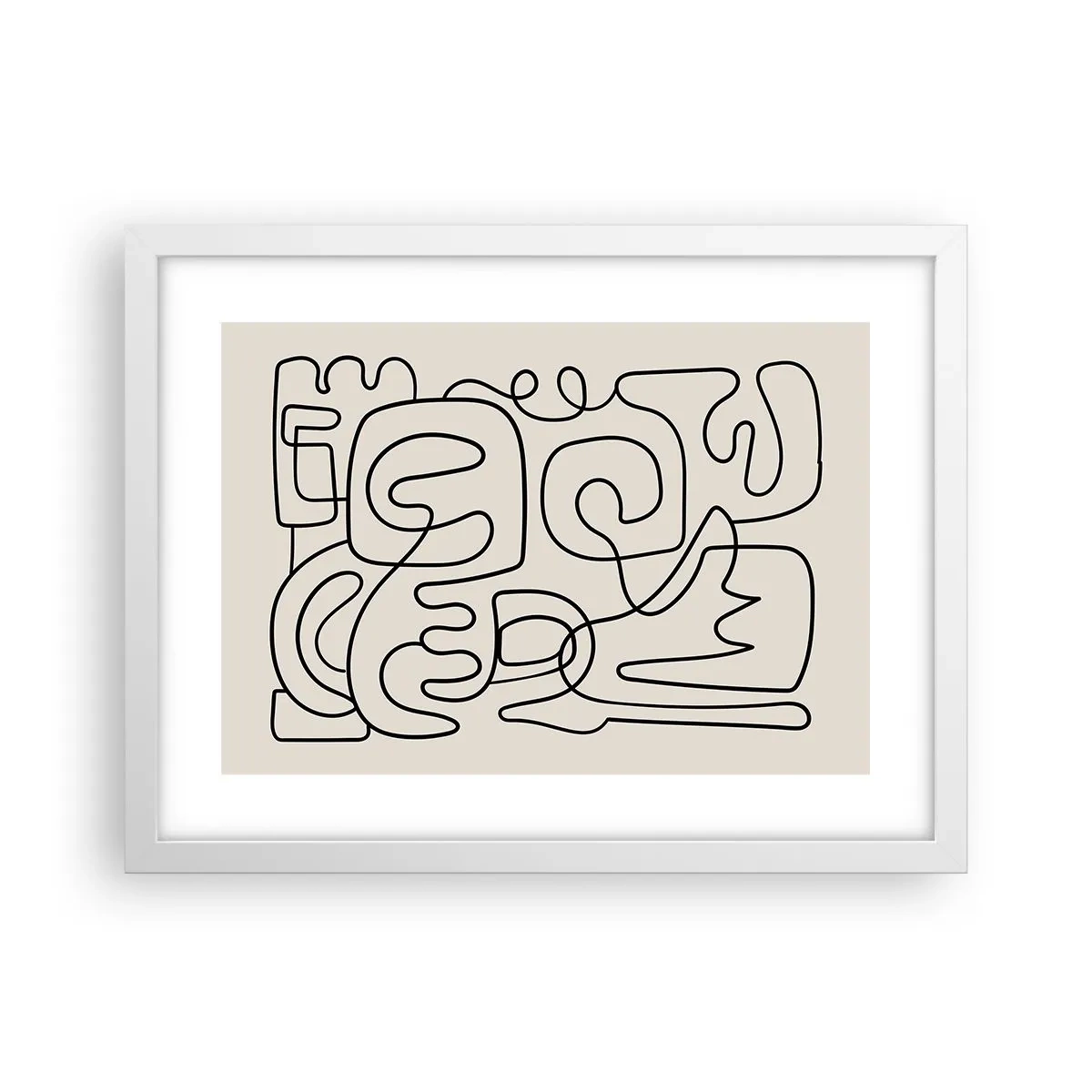 Poster in einem weißen Rahmen - Folge der Spur - 40x30 cm