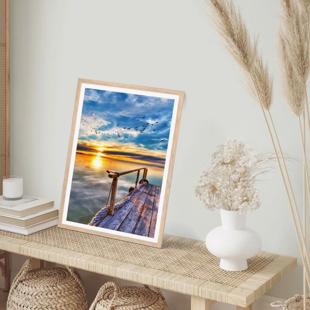 Poster in einem Rahmen aus heller Eiche - Der Wind geht zur Ruhe - 30x40 cm