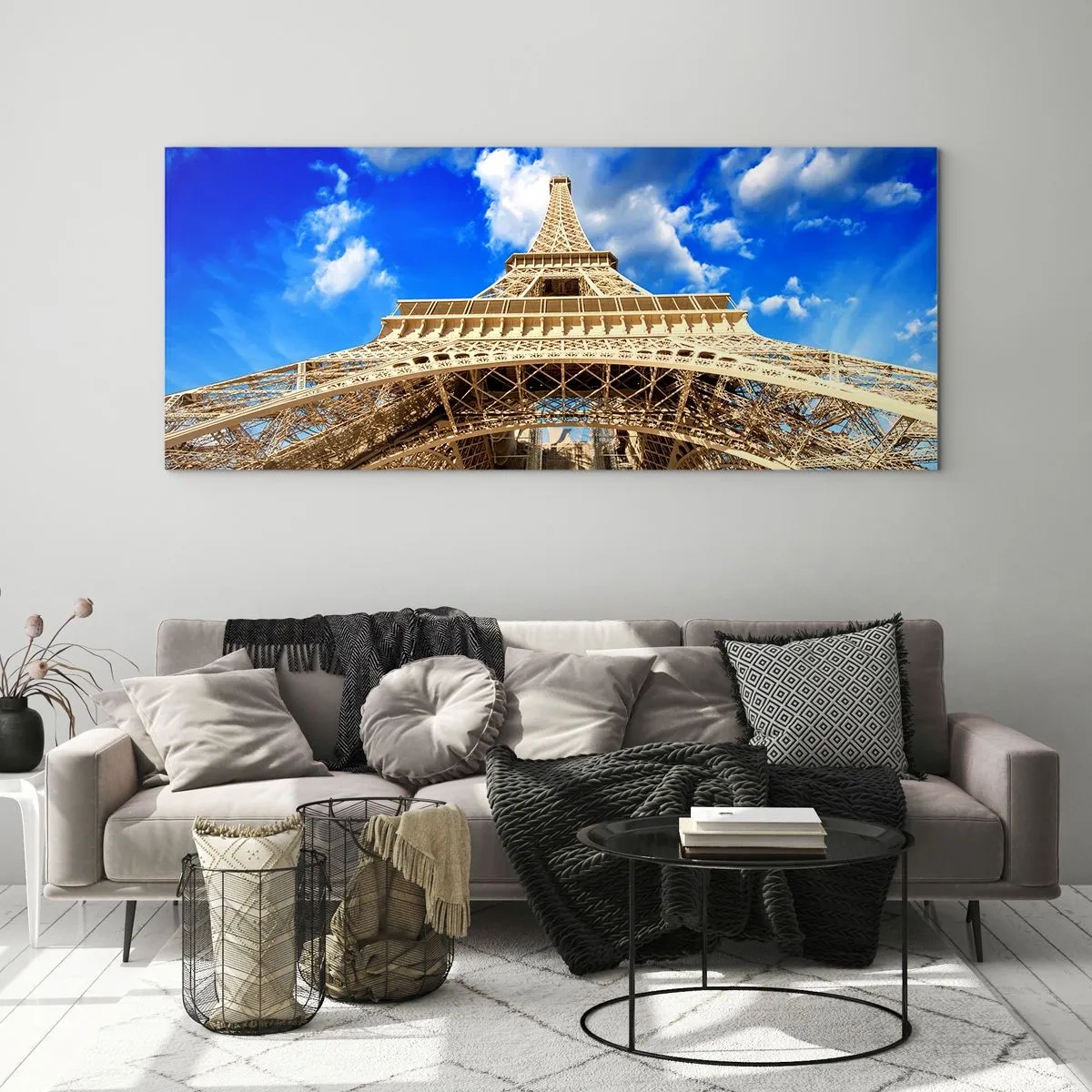 Glasbild - Bild auf glas - In den Himmel und in die Wolken gehen - 90x30 cm