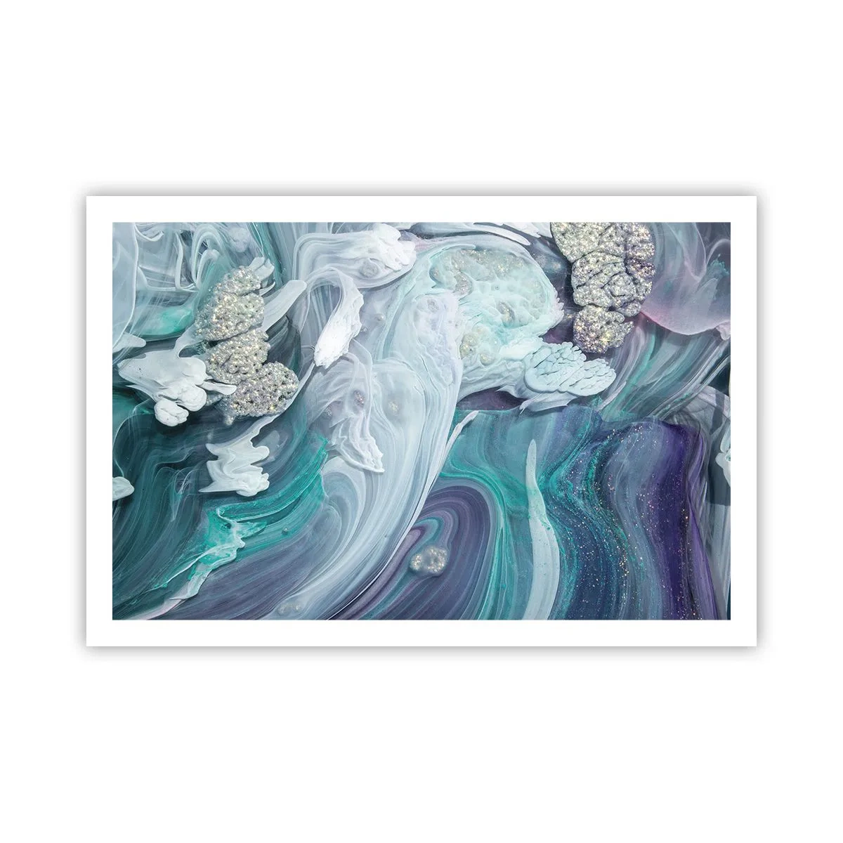 Poster - Strömungen von Himmelblau - 91x61 cm