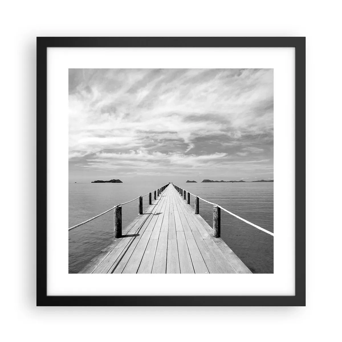 Poster in einem schwarzem Rahmen - Oder vielleicht eine Reise ... - 40x40 cm