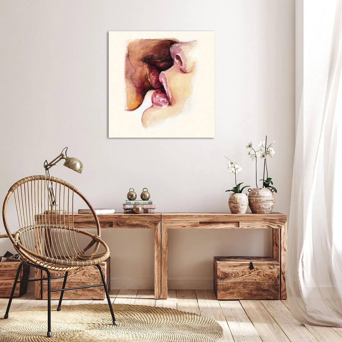 Bild auf Leinwand - Leinwandbild - Wie Tag und Nacht, Erde und Himmel - 60x60 cm