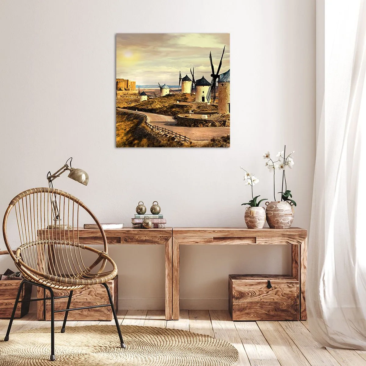 Bild auf Leinwand - Leinwandbild - Don Quijote kommt gleich - 40x40 cm